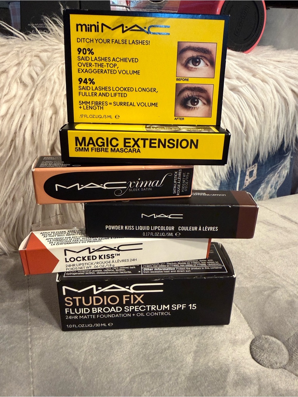 MAC Cosmetics Magic Extension 5mm Fibre Mascara & Makeup Bundle NWT